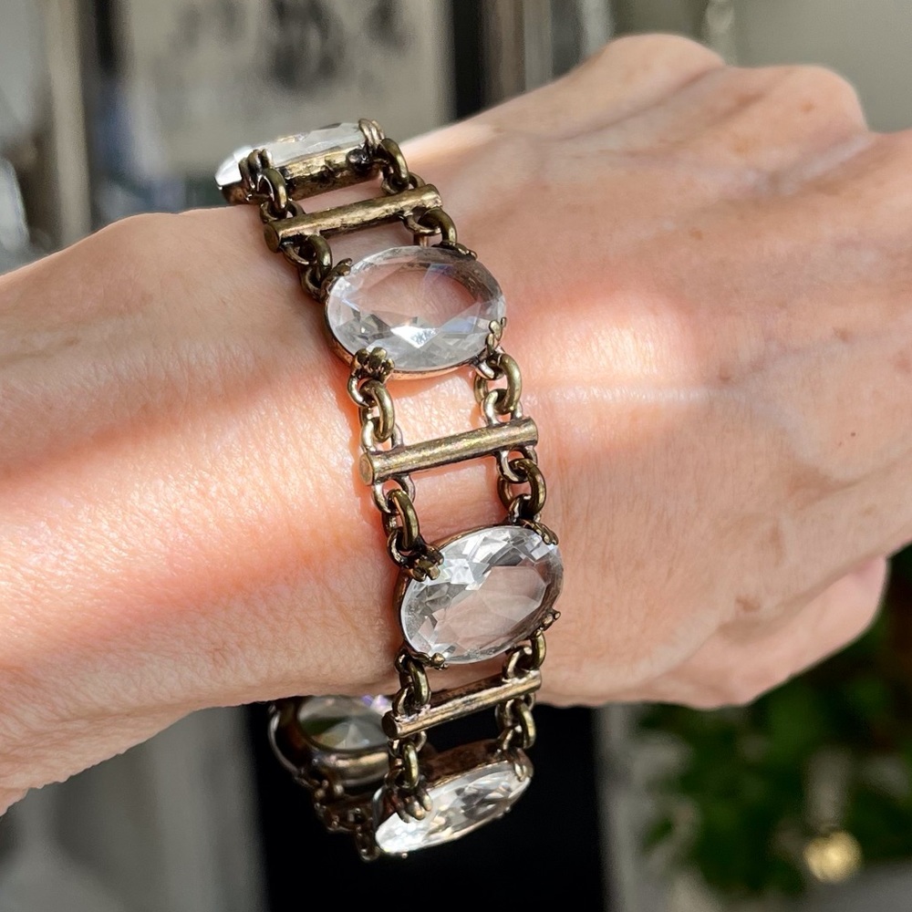 J. Crew vintage style large crystal bracelet.